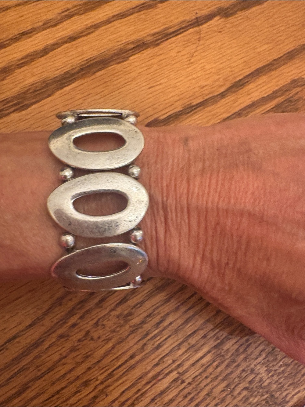 Sterling-Style Silver Oval Link Bracelet - Women's Jewelry